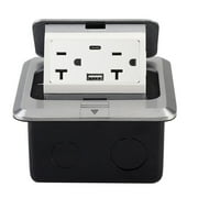 Mosiee 1 PCS Floor Outlet Floor Kit Waterproof Electrical Outlet Cover Box